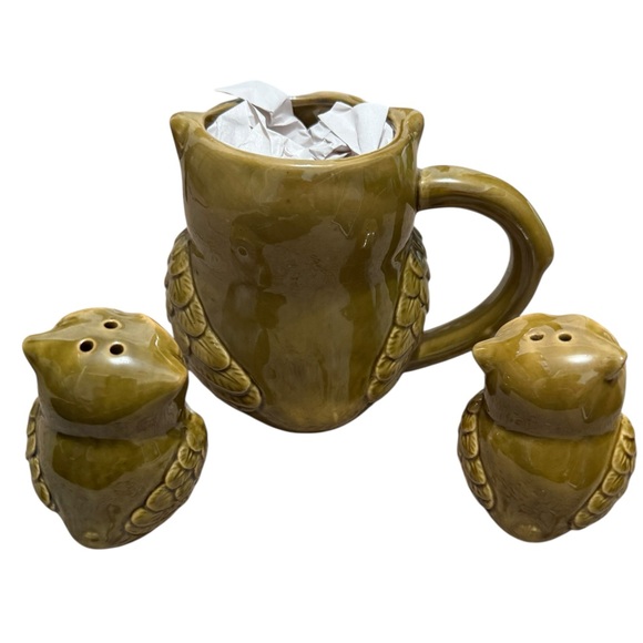 Owl Ceramic Mug and Shakers Set- New - Picture 3 of 7